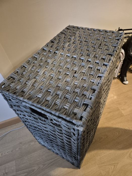 Cesto com tampa cinzento 110l