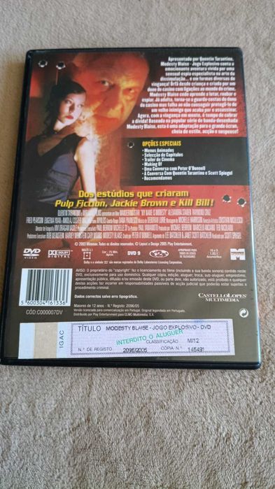 Dvd Modesty Blaise Jogo Explosivo de Quentin Tarantino