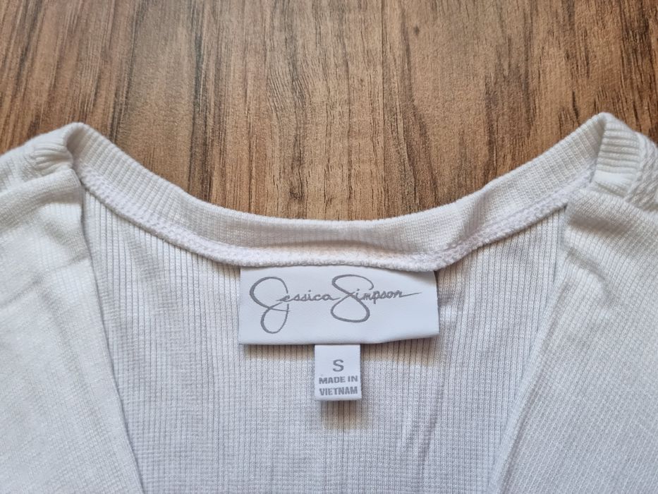 Asymetryczna bluzka na naramkach ciążowa Jessica Simpson maternity S