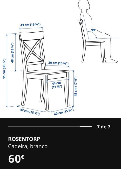 Mesa de jantar IKEA + 4 cadeiras