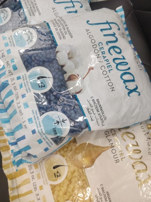 Lote 3 pacotes finewax cera quente kg