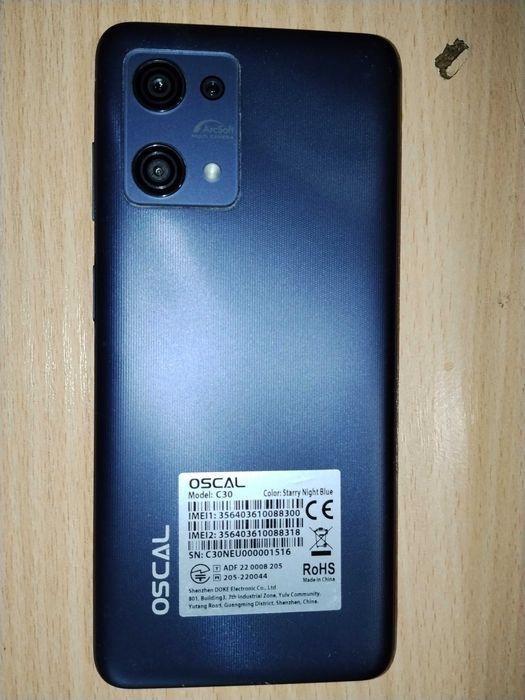 Телефон Oscal C30 Android 12, 4+2 Гб ОЗУ, 32 Гб