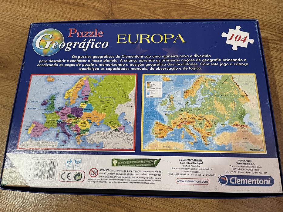Puzzle geográfico da Europa, da Clementoni
