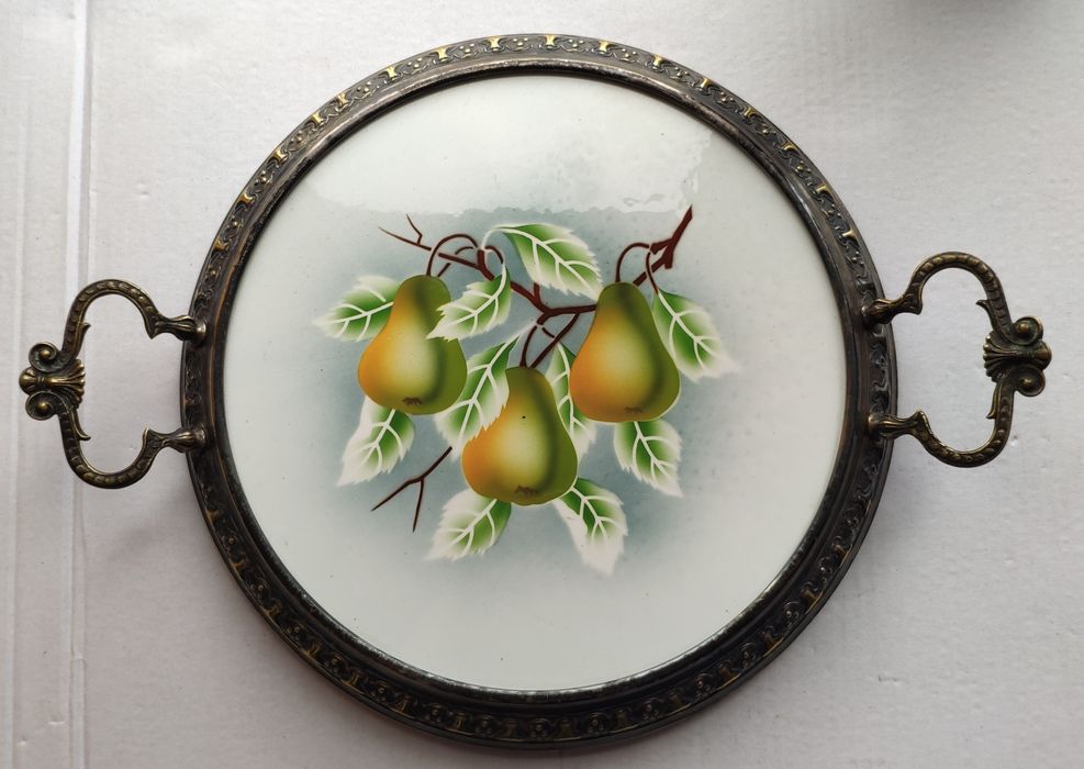 Старинный керамический поднос