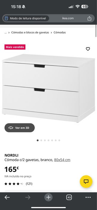 Cómoda com 2 gavetas NORDLI ikea
