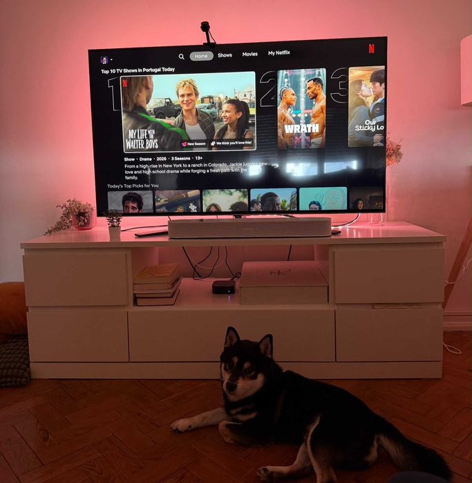 Móvel TV IKEA MALM branco – gavetas e nicho (usado)