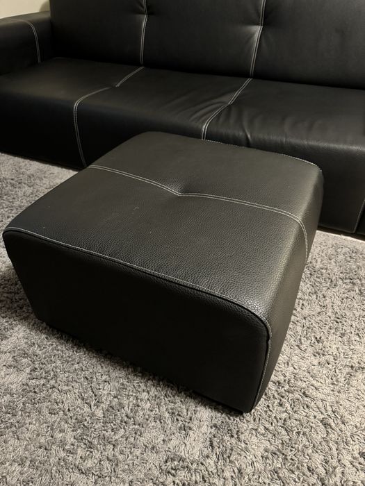 Sofa três lugares preto