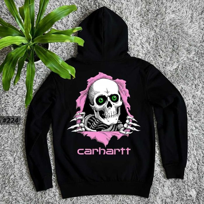 Новое Худи CARHARTT Magic Skull • Толстовка Чорна Кархарт Большой Принт • XS S M L XL