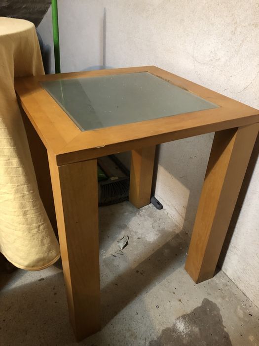 Mesa de centro madeira e vidro