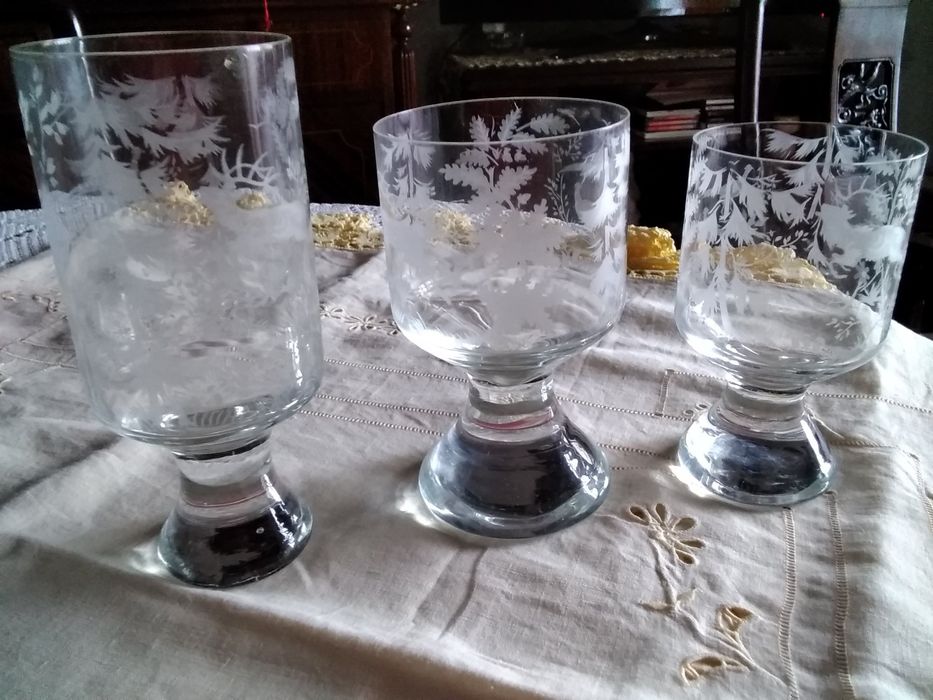 Serviço de Copos de vidro com motivos alusivos ao Natal