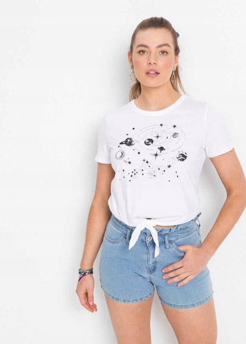 *B.P.C t-shirt biały z wiązaniem 40/42.