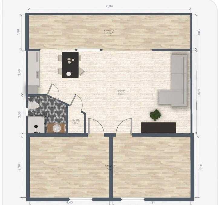 Будинок у Карпатах, 90м2