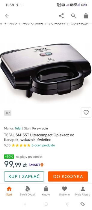 Opiekacz do kanapek Tefal