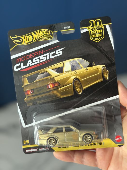 Hot Wheels Premium Modern Classics Mercedes-Benz 190 E 2.5 -16 EVO II 190E CHASE 10 lecie Premium Car culture złoty gold protektor idealny AMG