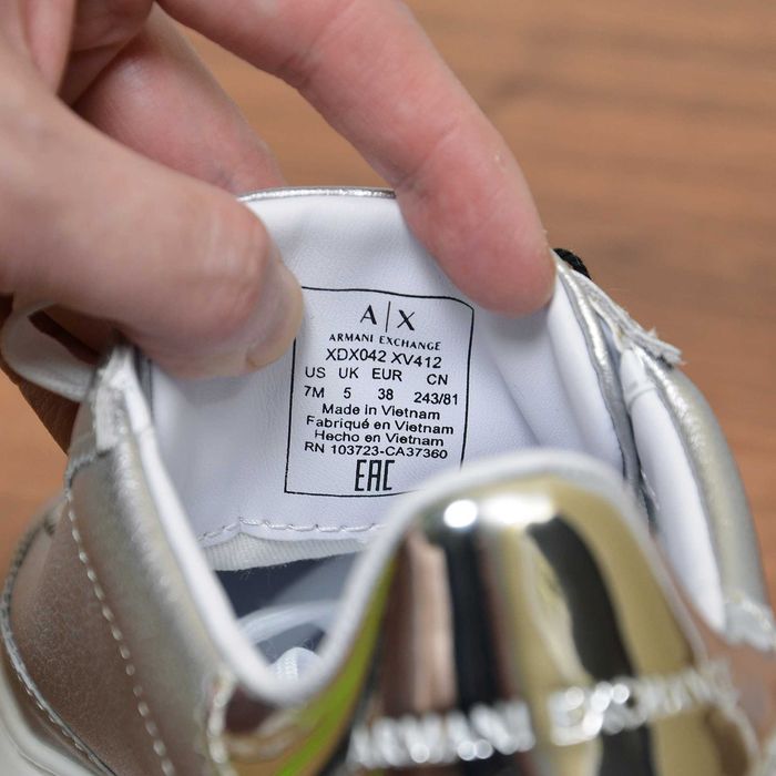 Armani Exchange Silver кроссовки оригинал 38 / 24см (XDX042-XV412)