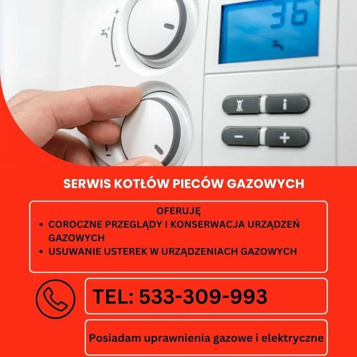 Serwis przeglądy konserwacja naprawa kotłów pieców gazowych