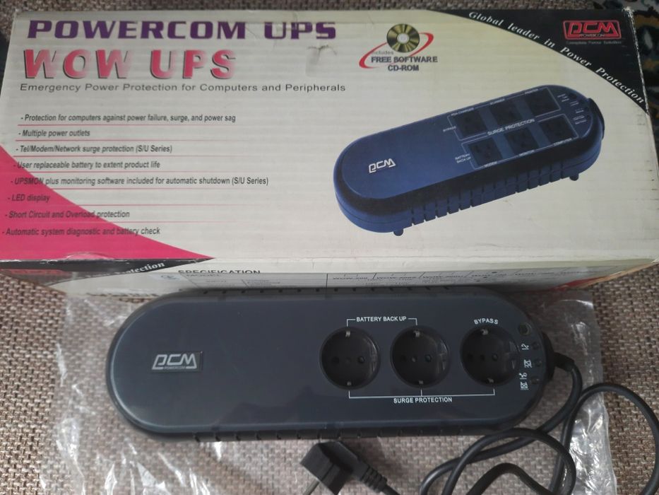 ДБЖ Powercom WOW 700 ИБП БДЖ UPS Бесперебойник