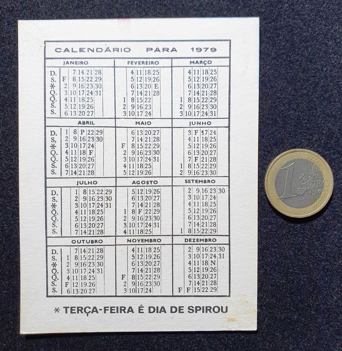 Antigos e Raros "CALENDÁRIOS SPIROU" ~ de Coleção ~ 1979 ~ #2