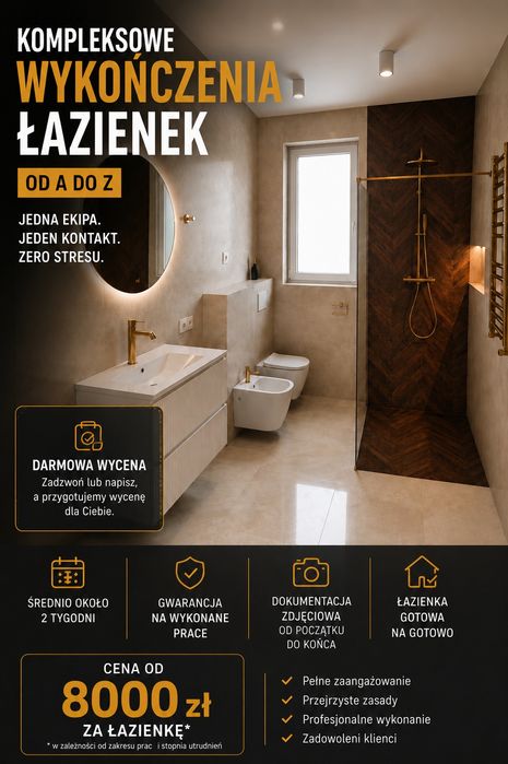 Kompleksowe wykończenia łazienek