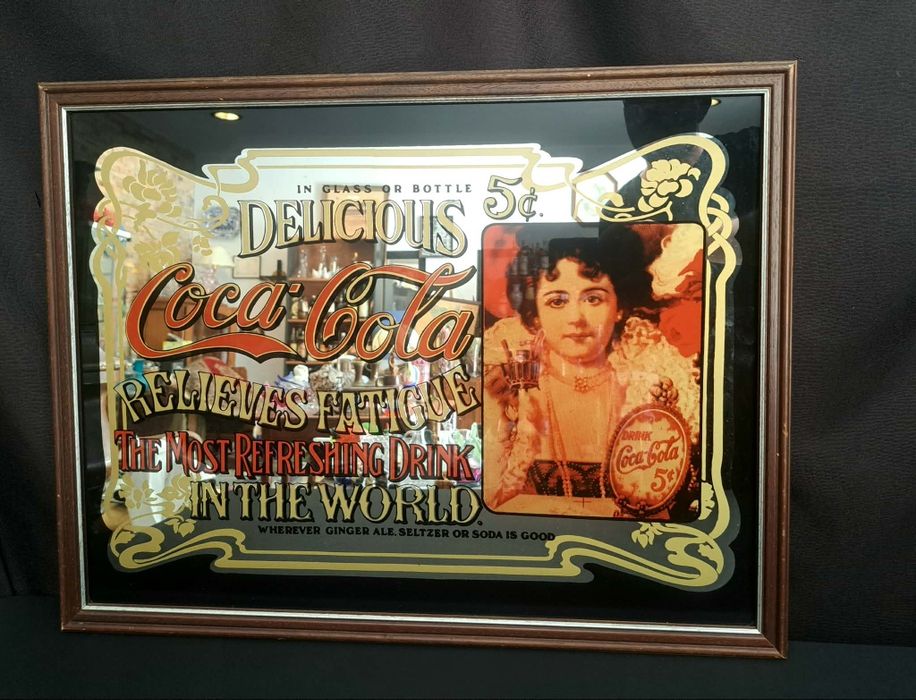 Quadro espelho vintage Coca cola