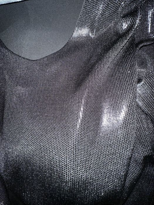 Vestido solto, preto manga comprida XL