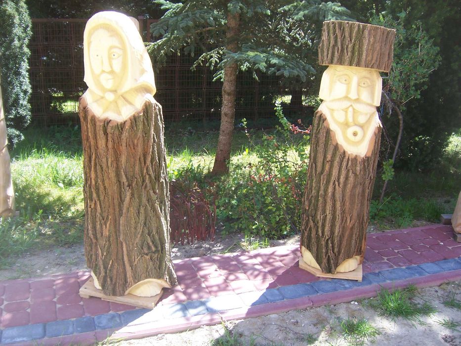 Rzeźby Ogrodowe Z Drewna , Dekoracje Ogrodowe
