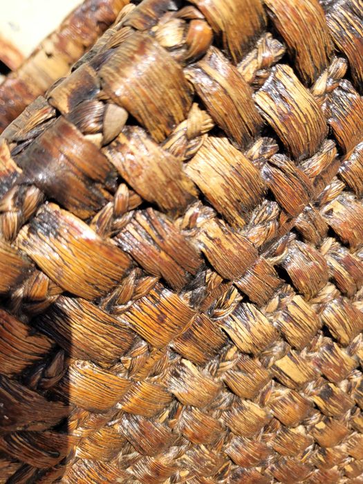 Vasos em vime, conjunto de 3 vasos em vime castanho