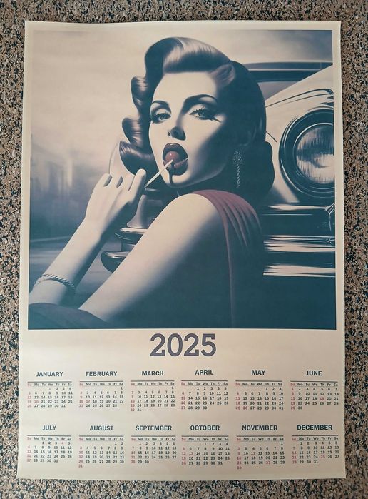 Calendário 2025 com Ilustração (papel kraft tamanho A3)