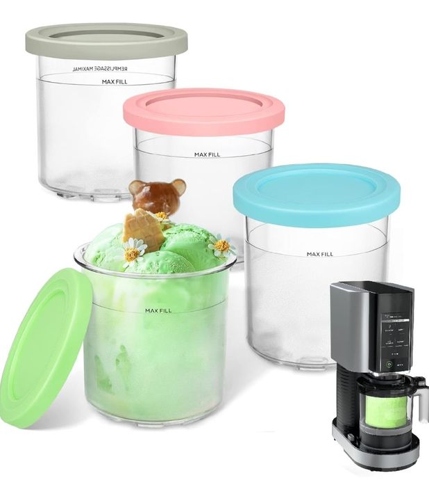 pojemniki do lodów spożywczych 4 szt  Zamienniki do Maszyny do Lodów