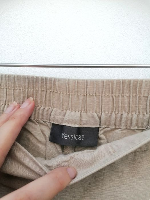 Calças Cremes / Beges Largas