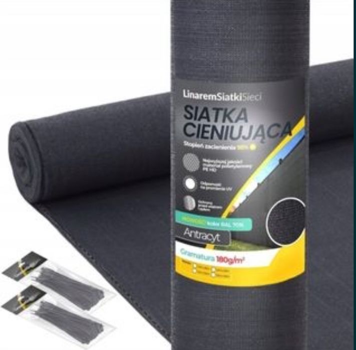 Linarem siatka zaciemniająca antracyt 1.2x50 m NOWA!