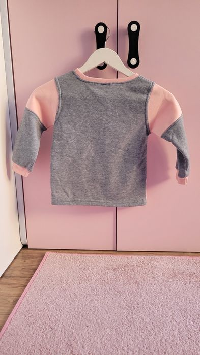 Bluza 110 dla dziewczynki dziewczęca pudrowy róż Króliczek Wielkanoc