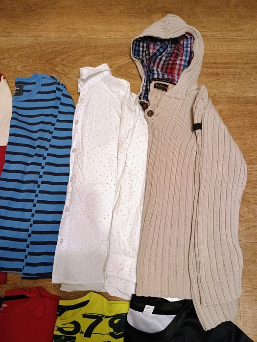 Chłopięce Koszulki Spodenki Koszula Sweter r. 134/140 Zestaw