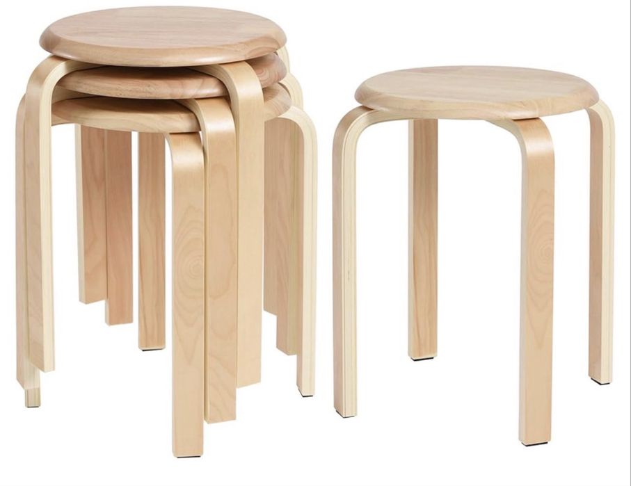 Cztery Krzesła do jadalni IBUYKE, lite drewno