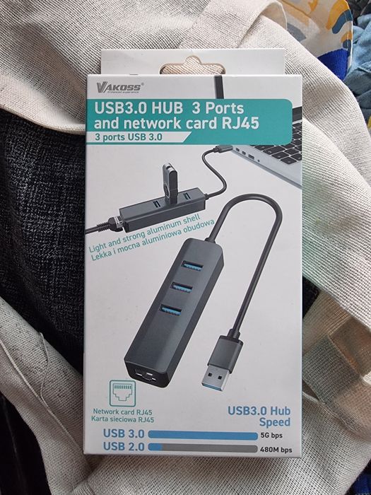NOWY USB hub + Ethernet Vakoss