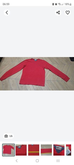 Bluzka rozmiar M 38 czerwona koszulka z długim rękawem tommy hilfiger