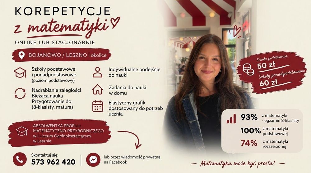 Korepetycje z matematyki (szkoła podstawowa i ponadpodstawowa)
