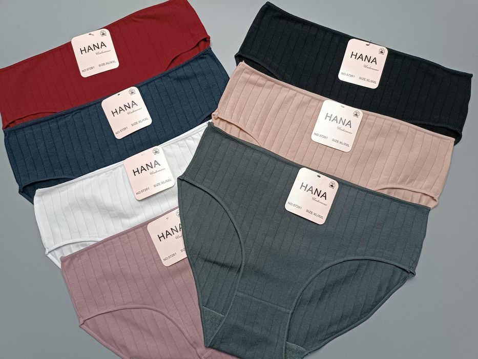 Високі бавовняні сліпи в рубчик тижневка HANA трусики спорт