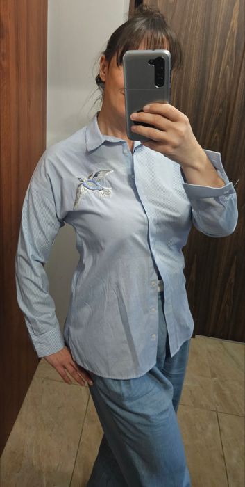 Błękitna niebieska koszula Reva & Ro