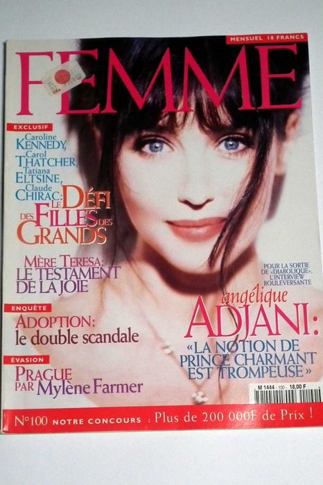 Revista Femme, nº 100, Junho 1996, capa Isabelle Adjani. Envio Grátis.