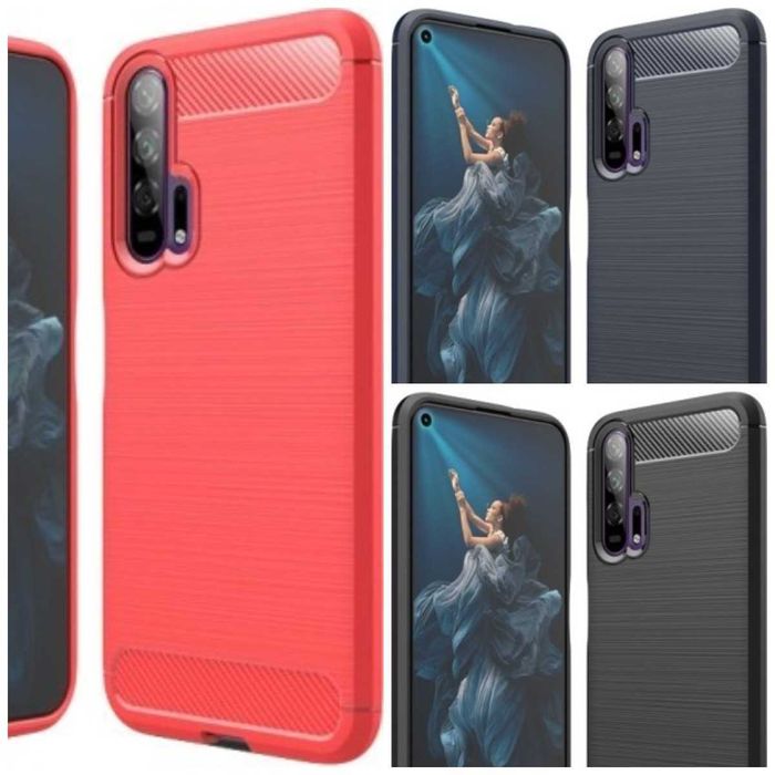 Противоударный чехол бампер для Huawei Honor 20 20 Pro Nova 5T карбон