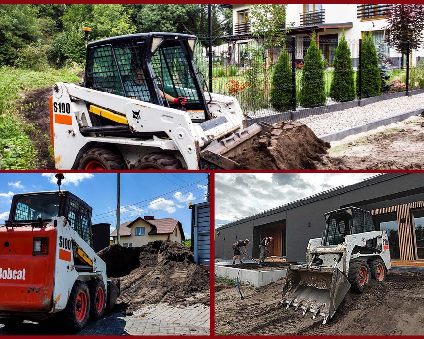 Mini Ładowarka Koparka Traktor | Prace ziemne Ogrody Projekty Drenaże