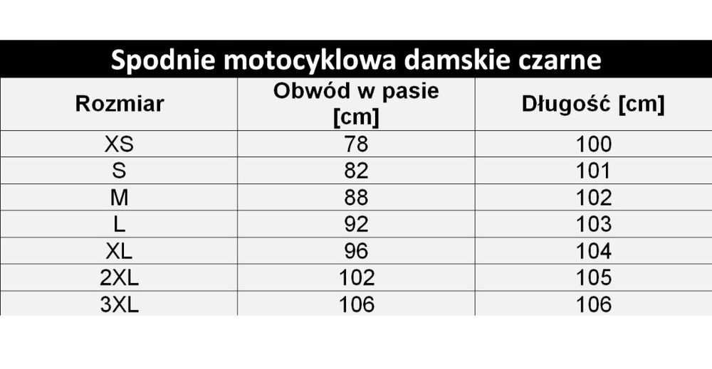 Damskie spodnie motocyklowe na każdy Motocykl czarne