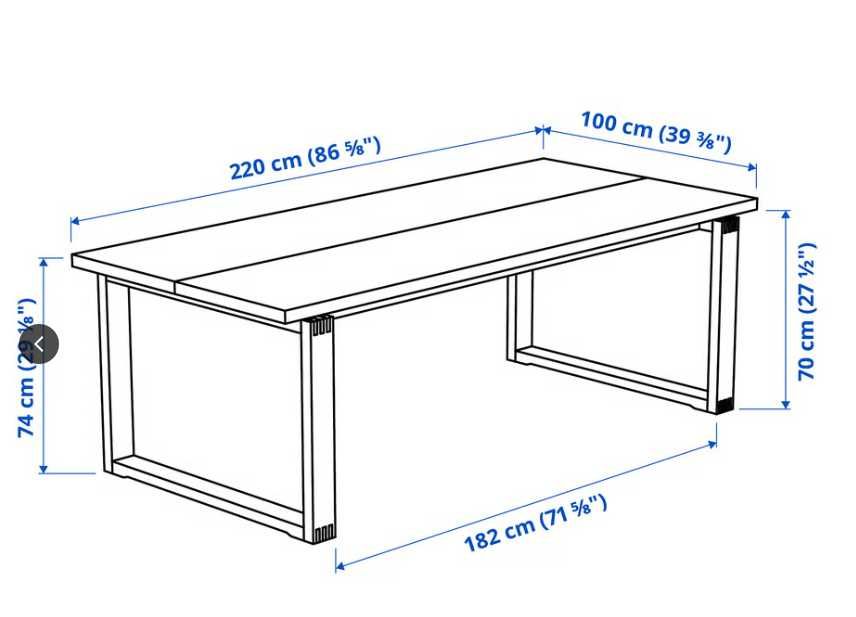 Mesa, chapa de carvalho velatura castanha, 220x100 cm