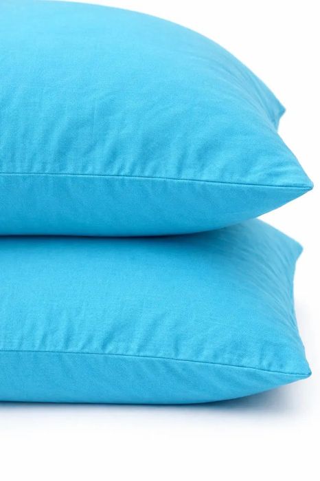 Наволочка Ecotton 50х70 см фланель із бавовни Blue sky блакитний