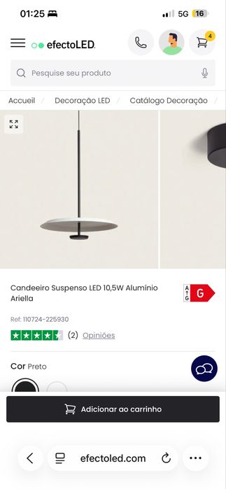 Candeeiro suspenso NOVO / Efecto Led