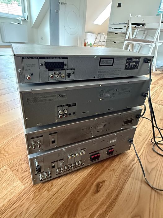 sony zestaw wieża str-de475, mds-je480, tc-we475, dvp-ns300