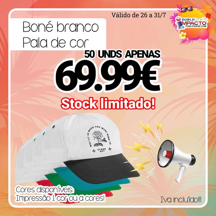 Bonés com pala de cor!