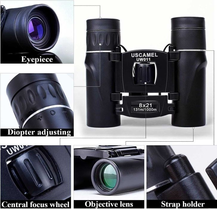 Binóculos 8x21 Observação Aves Campismo Desporto
