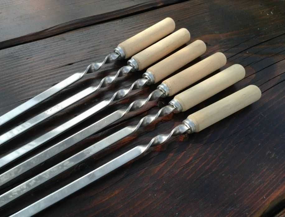 Мангал на 8 шампуров + 8 шампуров с дерев. ручкой. 3️⃣мм. Гриль. Дроп